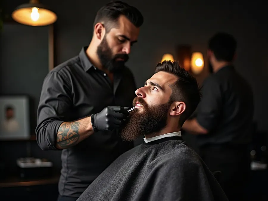 Barba y toalla caliente