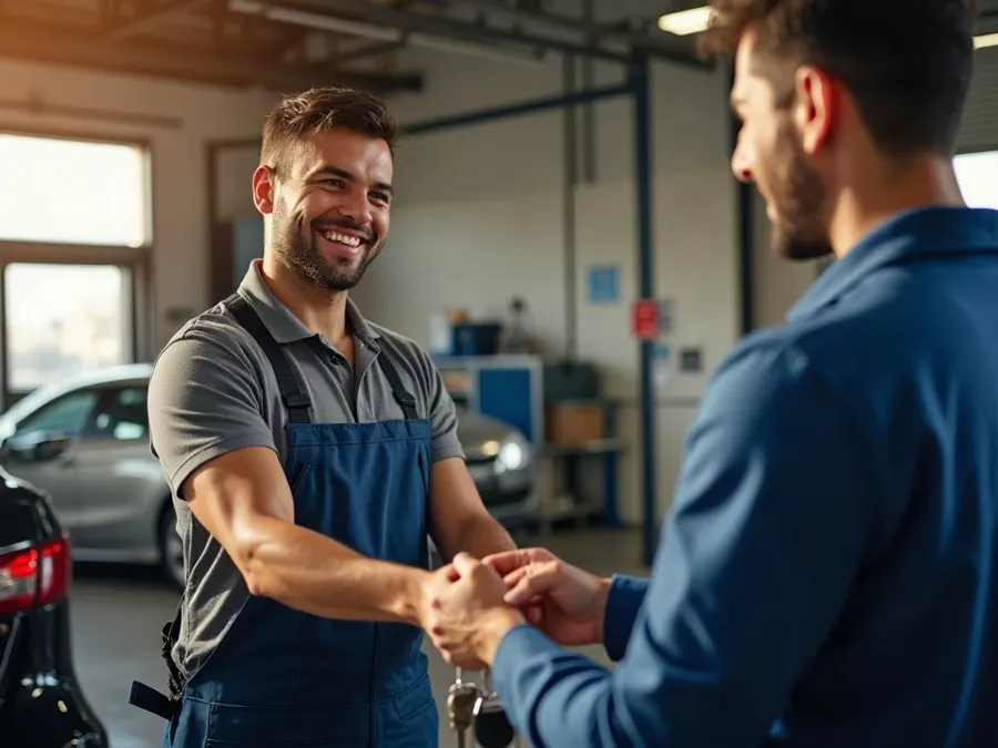 Entrega de llaves a un cliente satisfecho